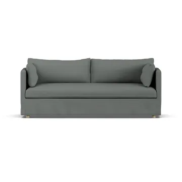 Linnevik sofa - Caleido Grey 1240-hvidolieret eg, 3-pers., med skørt - 1898