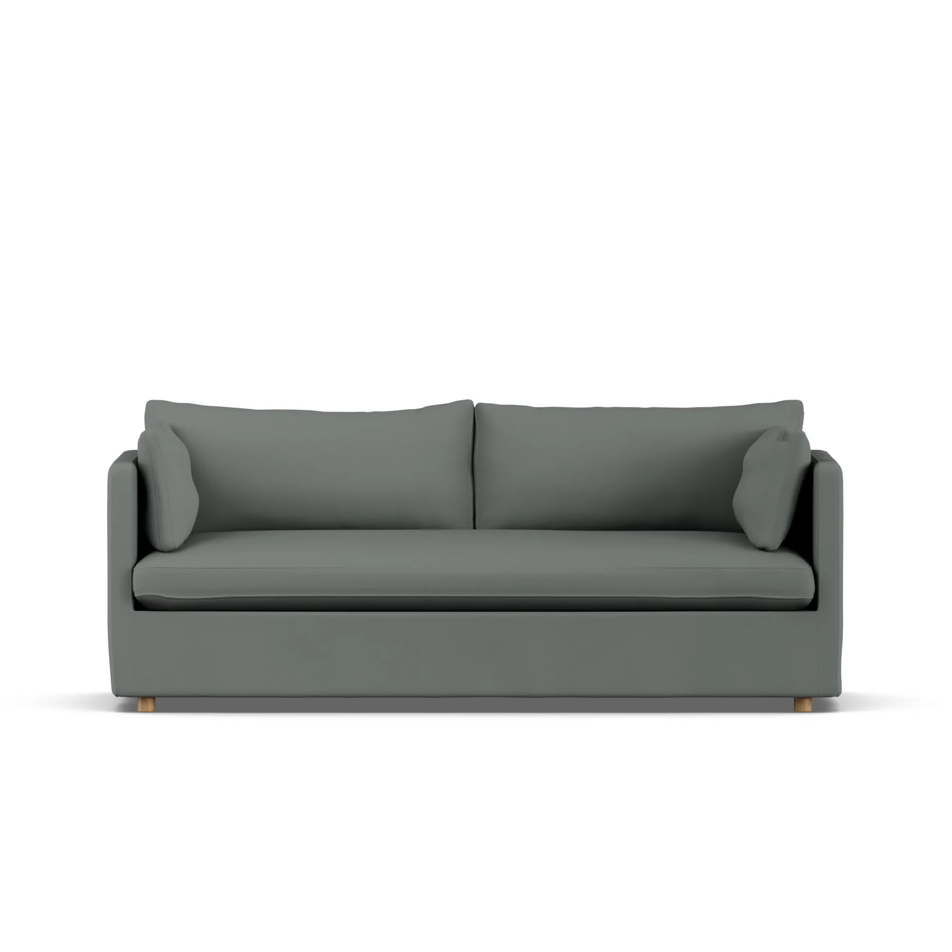 Linnevik sofa, Caleido Grey 1240-hvidolieret eg, 3-pers., med skørt 1898