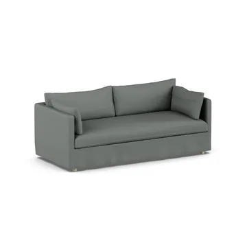Linnevik sofa - Caleido Grey 1240-hvidolieret eg, 3-pers., med skørt - 1898