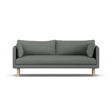 Linnevik sofa - Caleido Grey 1240-hvidolieret eg, 3-pers., uden skørt - 1898