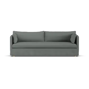 Linnevik sofa - Caleido grey 1240-hvidolieret eg, 4-pers., med skørt - 1898