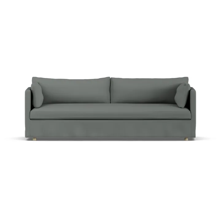 Linnevik sofa - Caleido grey 1240-hvidolieret eg, 4-pers., med skørt - 1898