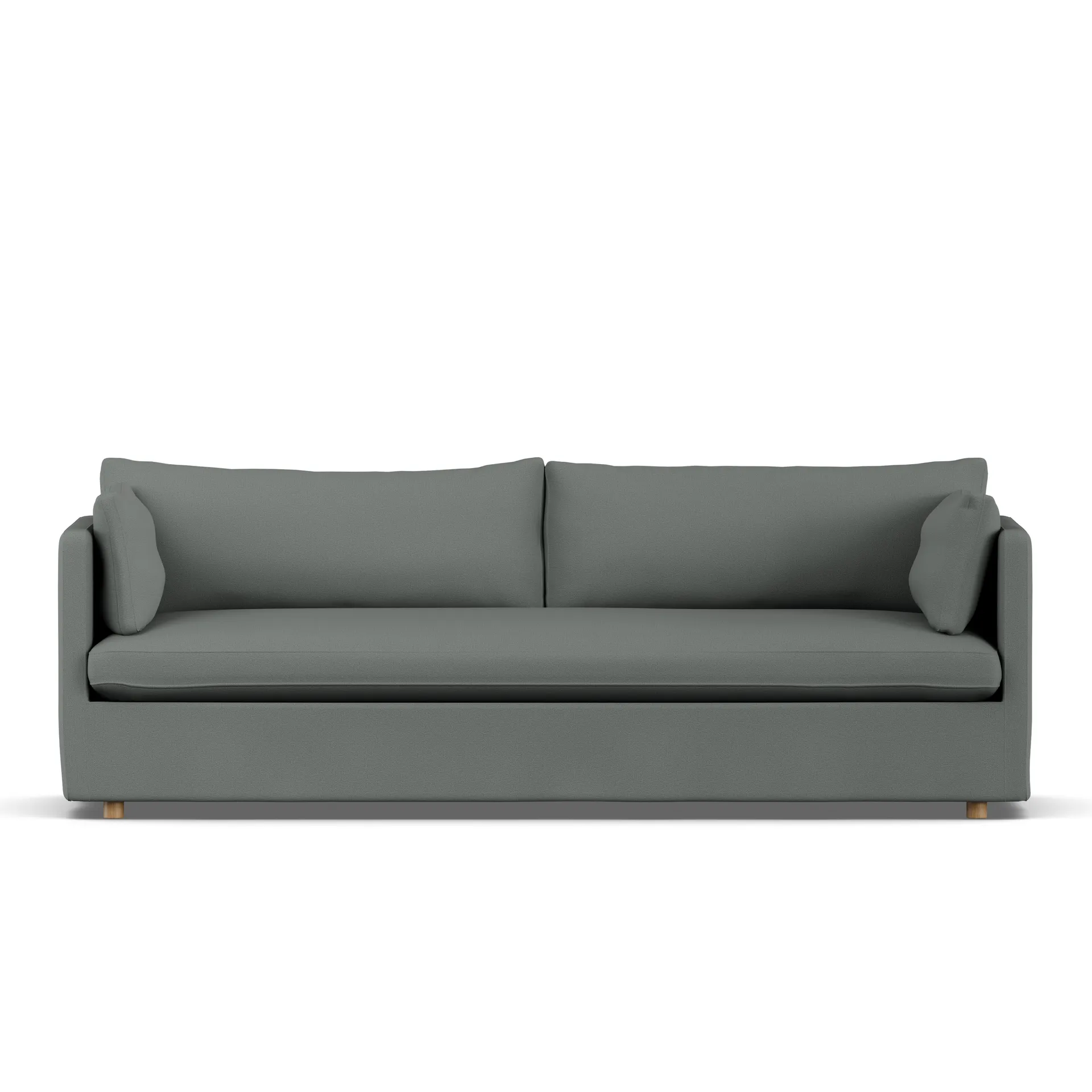 Linnevik sofa, Caleido grey 1240-hvidolieret eg, 4-pers., med skørt 1898