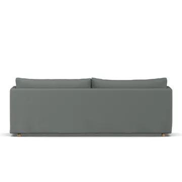 Linnevik sofa - Caleido grey 1240-hvidolieret eg, 4-pers., med skørt - 1898