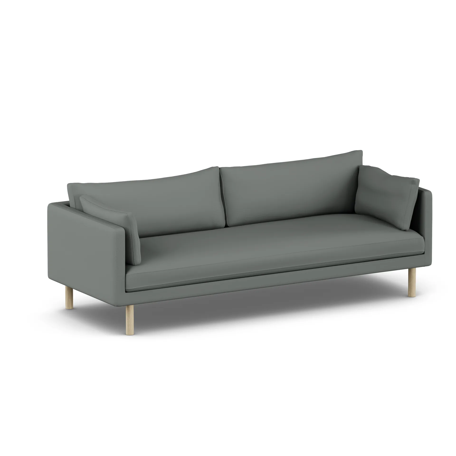 Linnevik sofa, Caleido Grey 1240-hvidolieret eg, 4-pers., uden skørt 1898