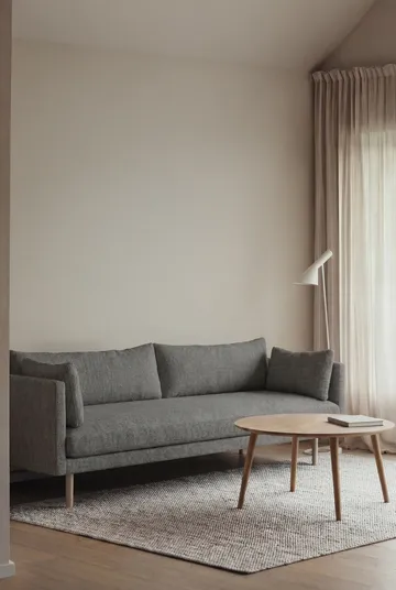 Linnevik sofa - Caleido Grey 1240-hvidolieret eg, 4-pers., uden skørt - 1898