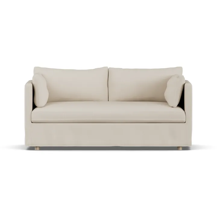 Linnevik sofa - Jump Beige 1956-hvidolieret eg, 2-pers., med skørt - 1898