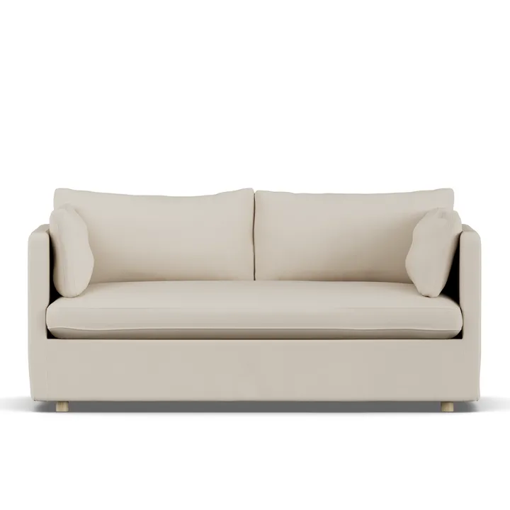 Linnevik sofa - Jump Beige 1956-hvidolieret eg, 2-pers., med skørt - 1898