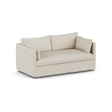 Linnevik sofa - Jump Beige 1956-hvidolieret eg, 2-pers., med skørt - 1898