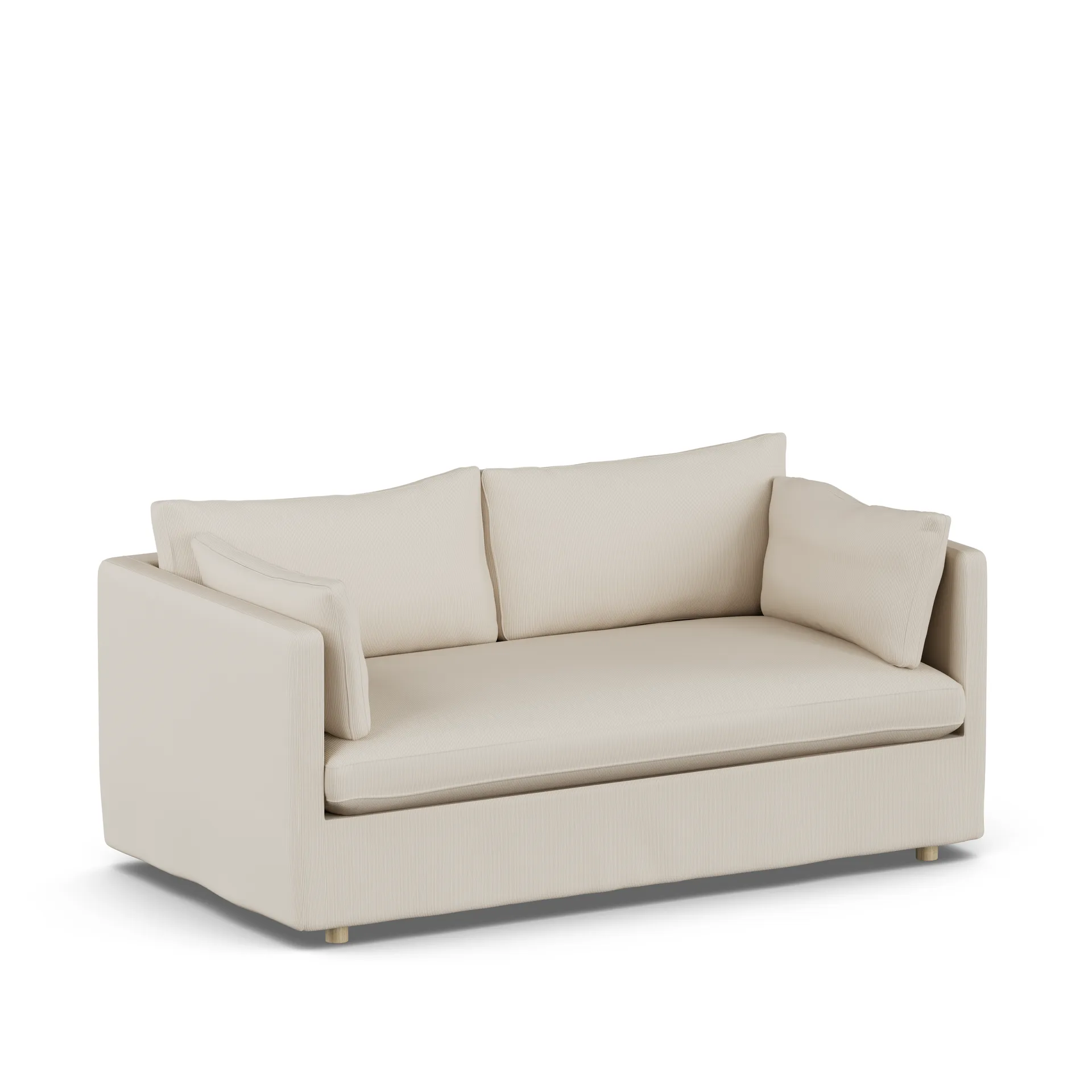 Linnevik sofa, Jump Beige 1956-hvidolieret eg, 2-pers., med skørt 1898