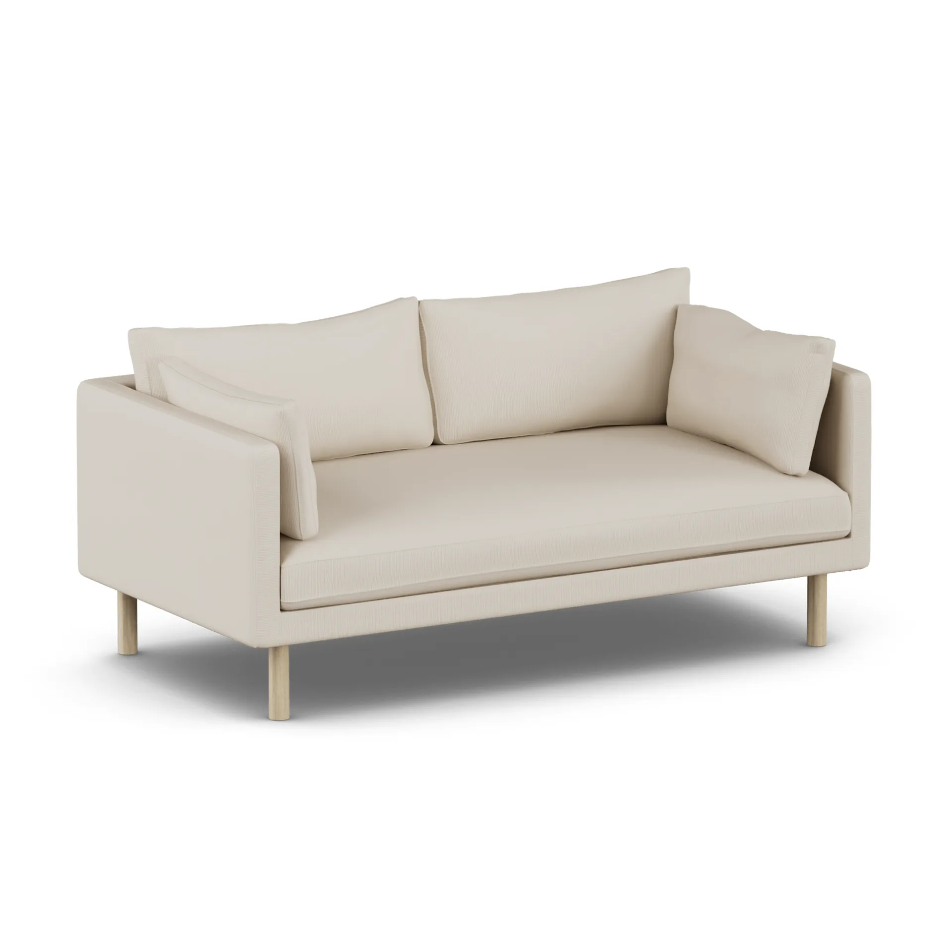 Linnevik sofa, Jump Beige 1956-hvidolieret eg, 2-pers., uden skørt 1898
