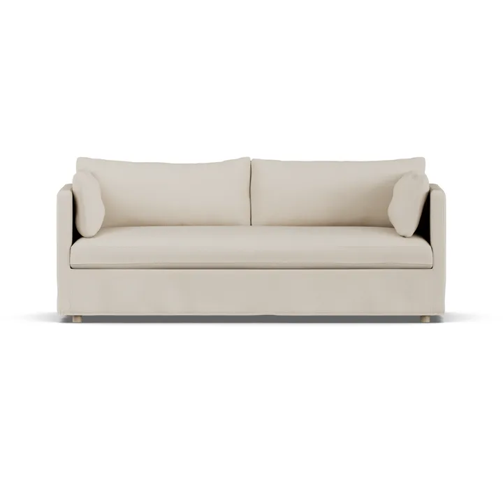 Linnevik sofa - Jump Beige 1956-hvidolieret eg, 3-pers., med skørt - 1898
