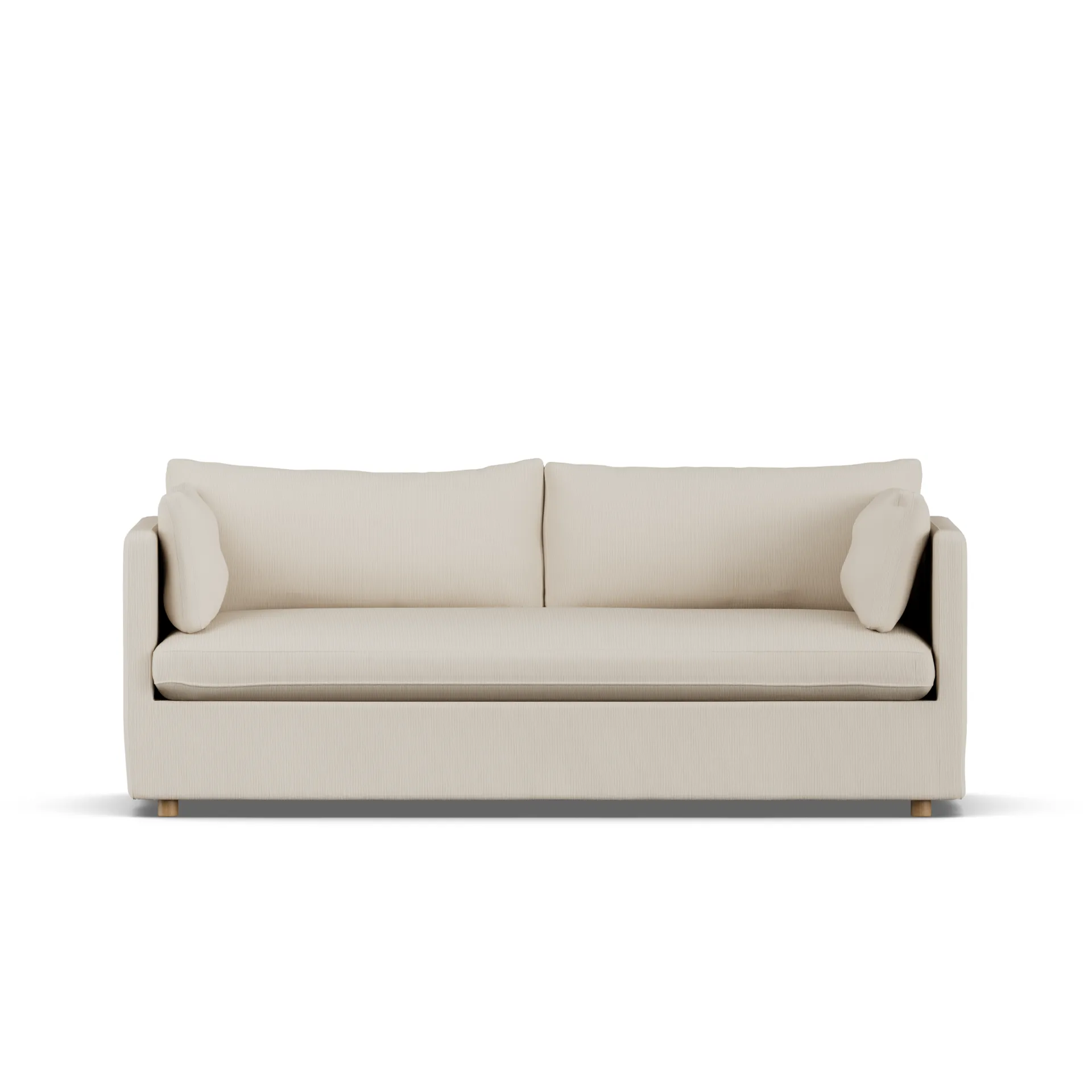 Linnevik sofa, Jump Beige 1956-hvidolieret eg, 3-pers., med skørt 1898