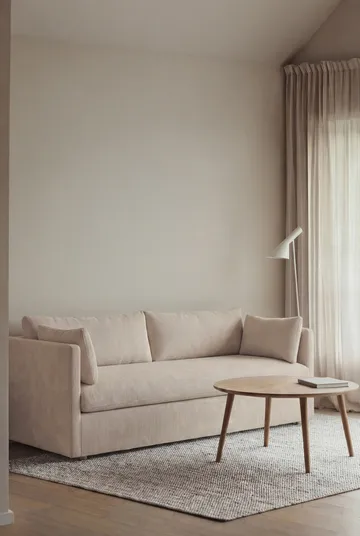 Linnevik sofa - Jump Beige 1956-hvidolieret eg, 3-pers., med skørt - 1898