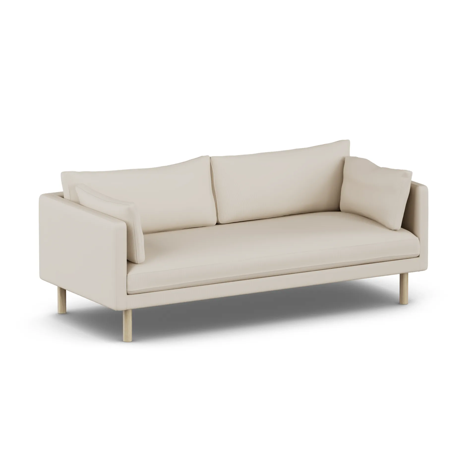Linnevik sofa, Jump Beige 1956-hvidolieret eg, 3-pers., uden skørt 1898