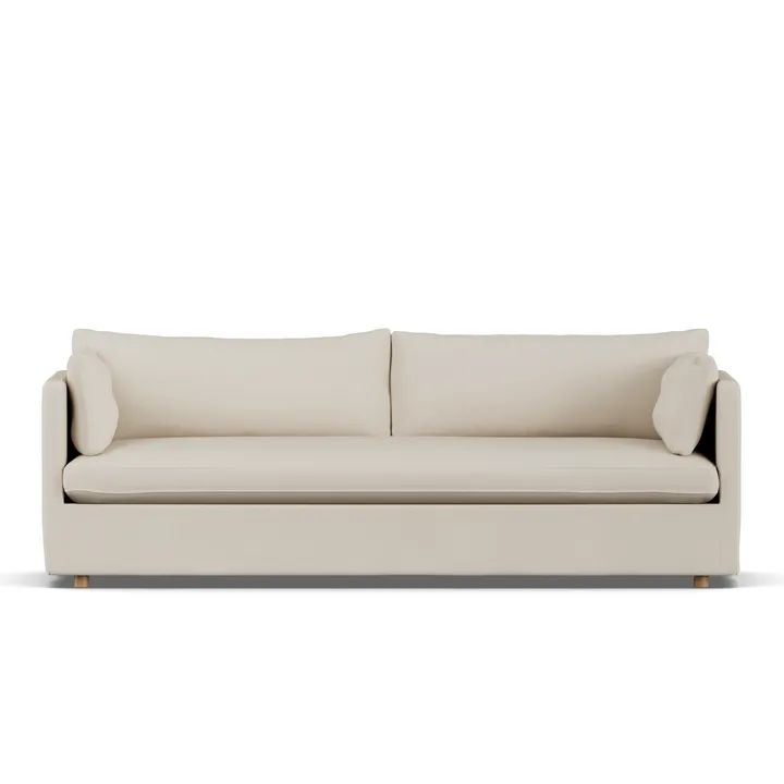 Linnevik sofa - Jump Beige 1956-hvidolieret eg, 4-pers., med skørt - 1898