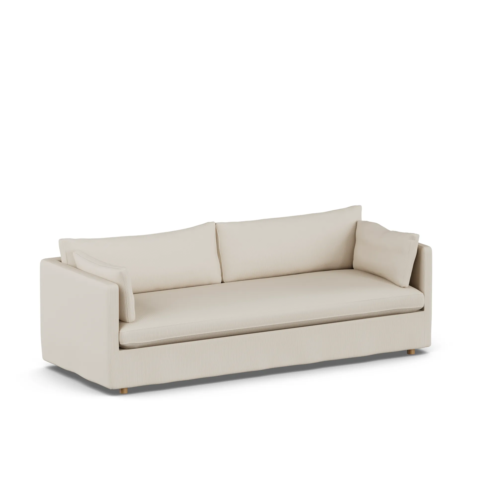 Linnevik sofa, Jump Beige 1956-hvidolieret eg, 4-pers., med skørt 1898