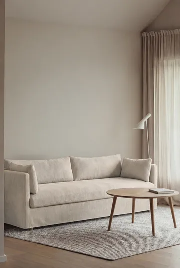 Linnevik sofa - Jump Beige 1956-hvidolieret eg, 4-pers., med skørt - 1898