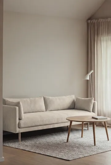 Linnevik sofa - Jump Beige 1956-hvidolieret eg, 4-pers., uden skørt - 1898