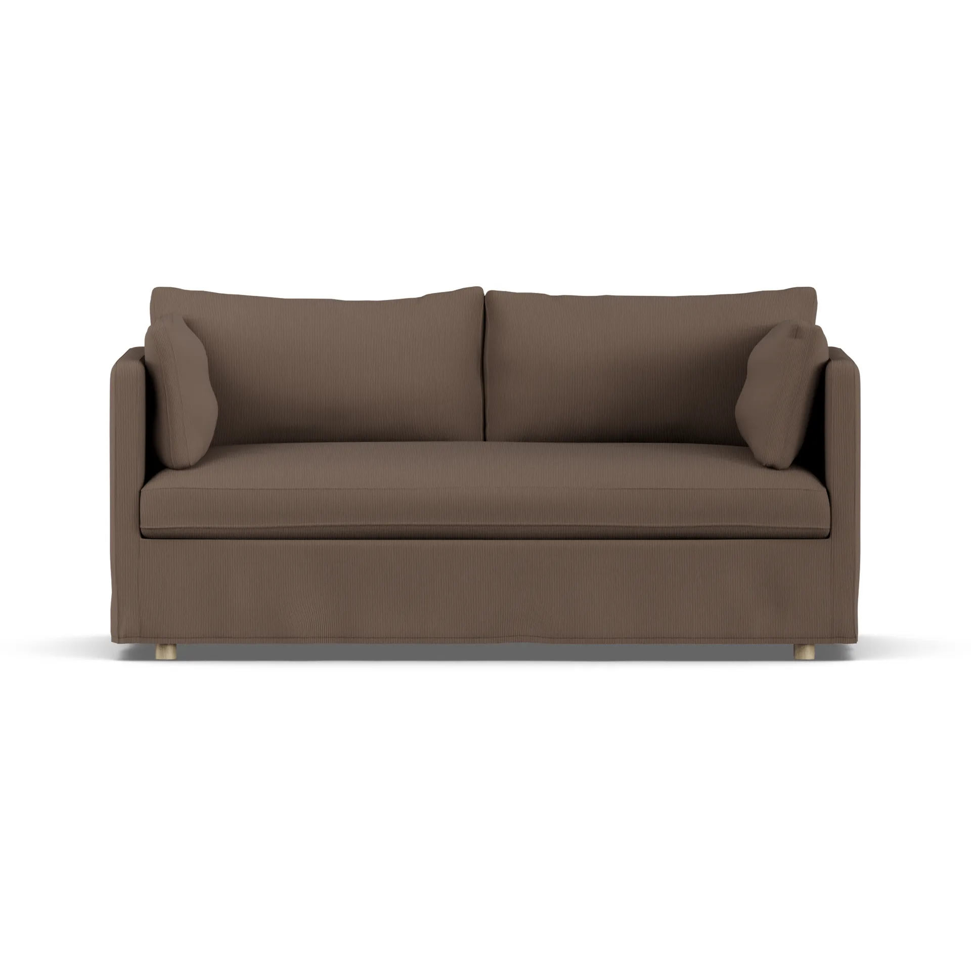 Linnevik sofa, Jump brown 1955-hvidolieret eg, 2-pers., med skørt 1898