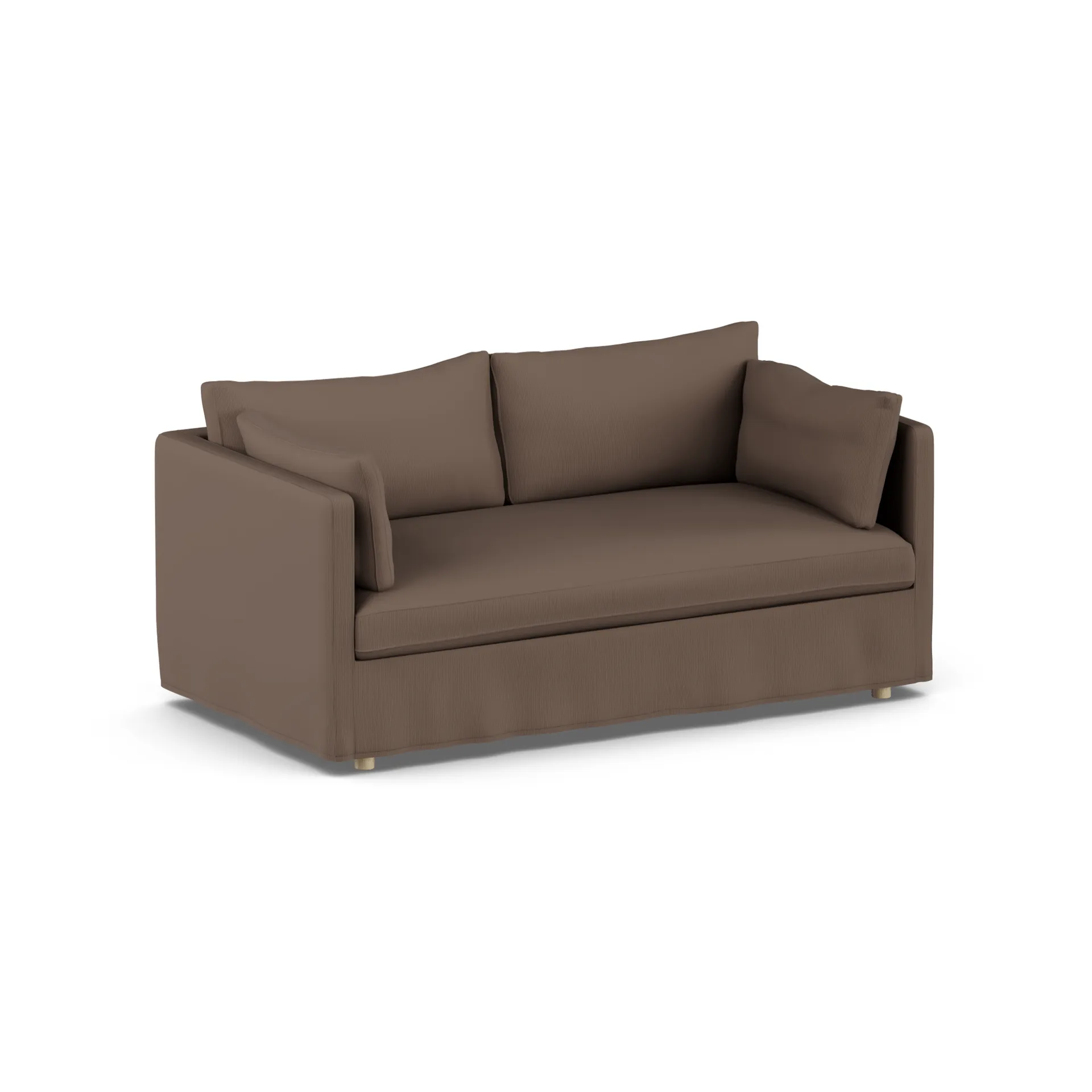 Linnevik sofa, Jump brown 1955-hvidolieret eg, 2-pers., med skørt 1898