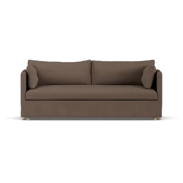 Linnevik sofa - Jump brown 1955-hvidolieret eg, 3-pers., med skørt - 1898