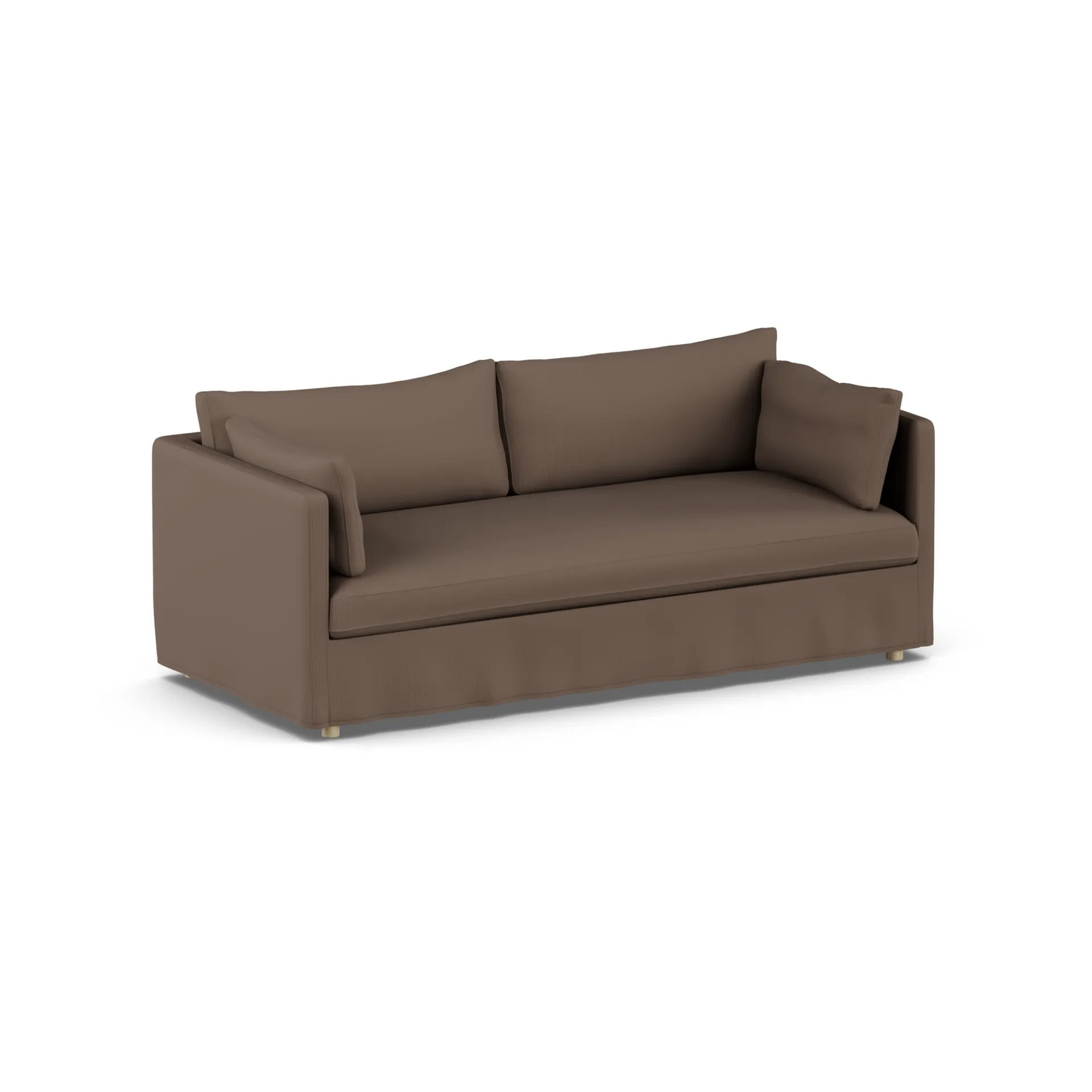 Linnevik sofa, Jump brown 1955-hvidolieret eg, 3-pers., med skørt 1898