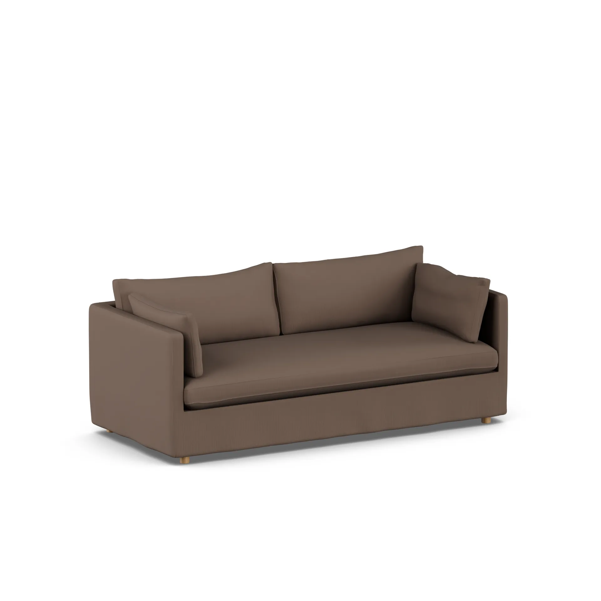 Linnevik sofa, Jump brown 1955-hvidolieret eg, 3-pers., med skørt 1898
