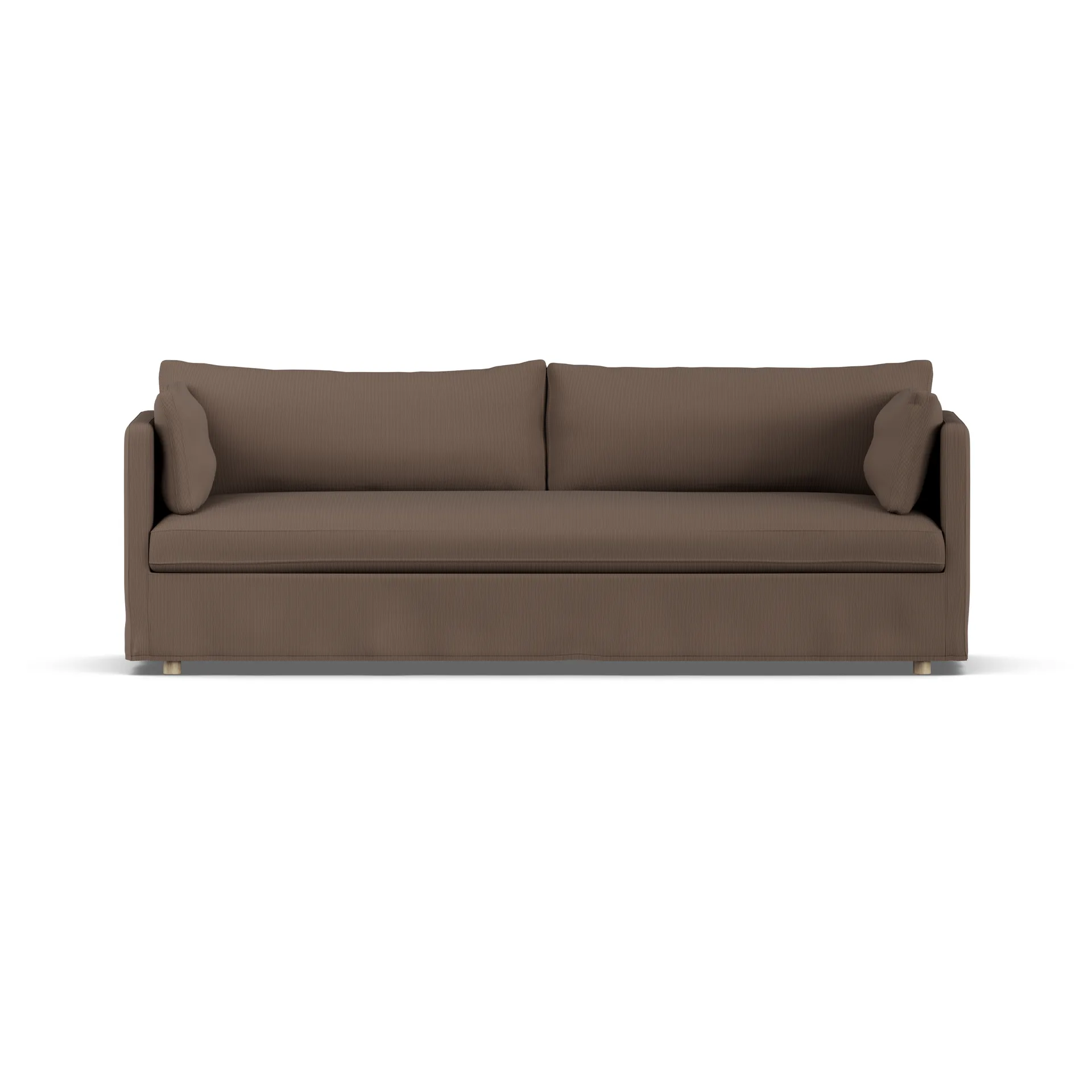 Linnevik sofa, Jump brown 1955-hvidolieret eg, 4-pers., med skørt 1898