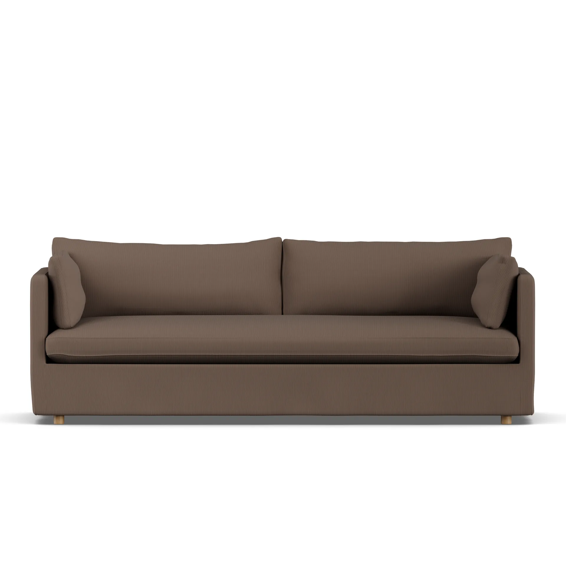 Linnevik sofa, Jump brown 1955-hvidolieret eg, 4-pers., med skørt 1898
