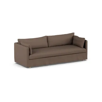 Linnevik sofa - Jump brown 1955-hvidolieret eg, 4-pers., med skørt - 1898