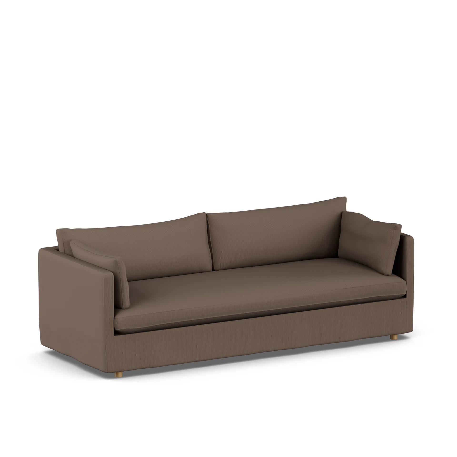 Linnevik sofa, Jump brown 1955-hvidolieret eg, 4-pers., med skørt 1898