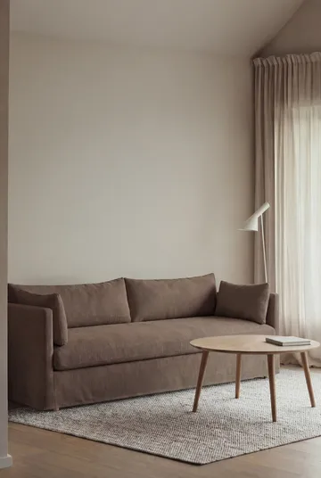 Linnevik sofa - Jump brown 1955-hvidolieret eg, 4-pers., med skørt - 1898