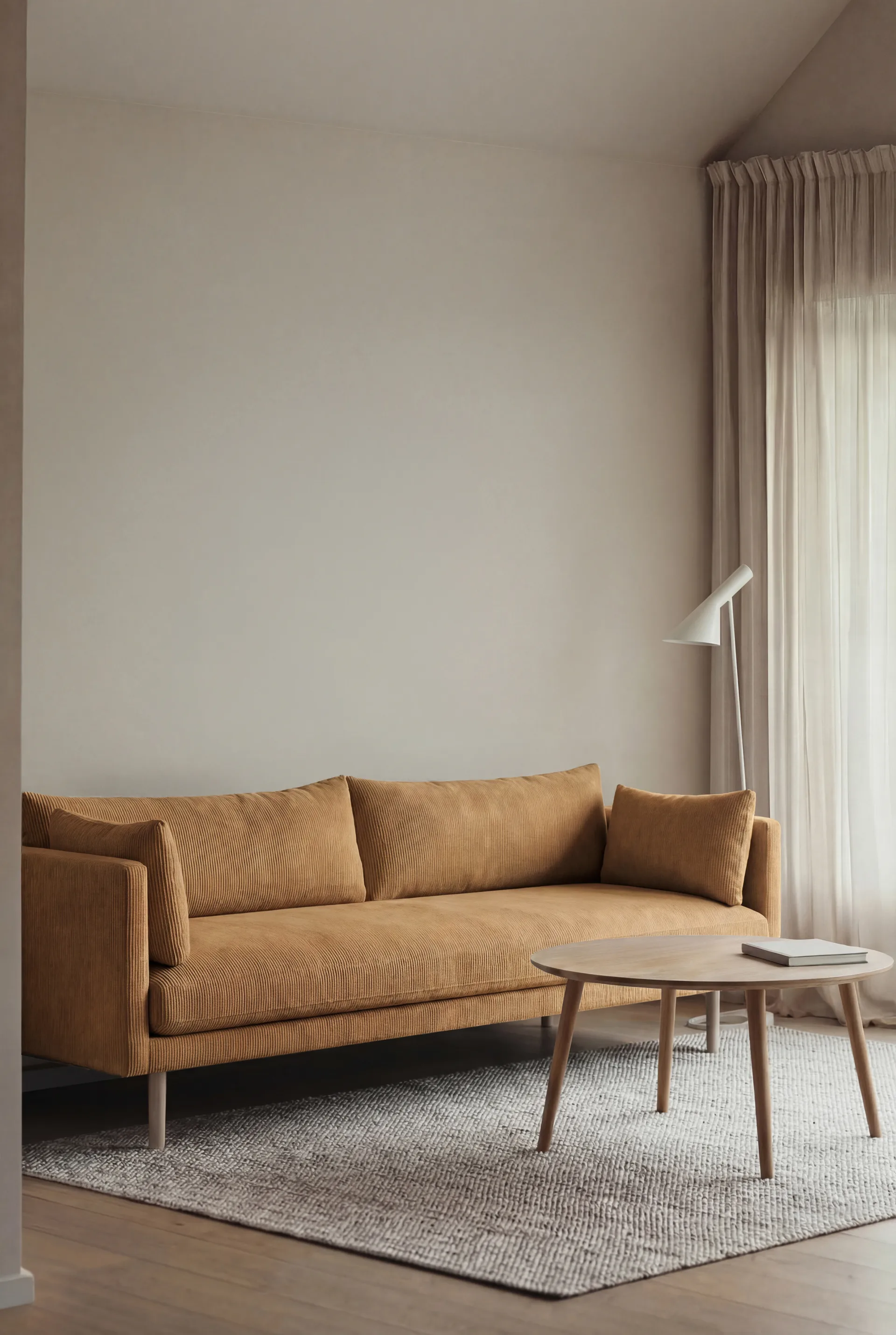 Linnevik sofa, Jump Honey 1959-hvidolieret eg, 4-pers., uden skørt 1898