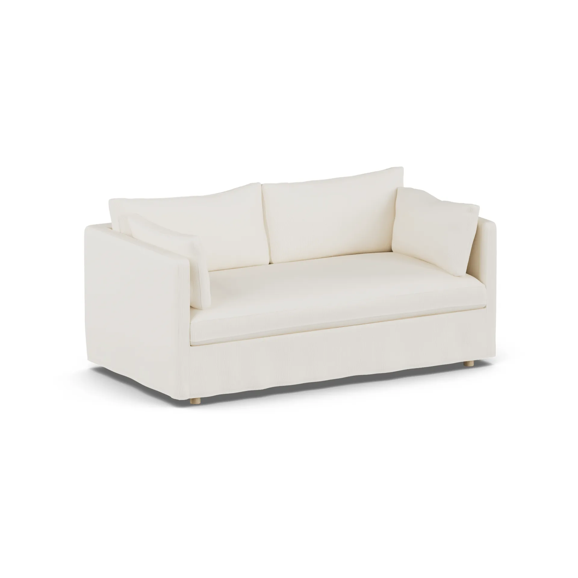 Linnevik sofa, Jump off white 1954-hvidolieret eg, 2-pers., med skørt 1898