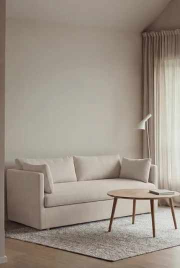 Linnevik sofa - Jump off white 1954-hvidolieret eg, 2-pers., med skørt - 1898