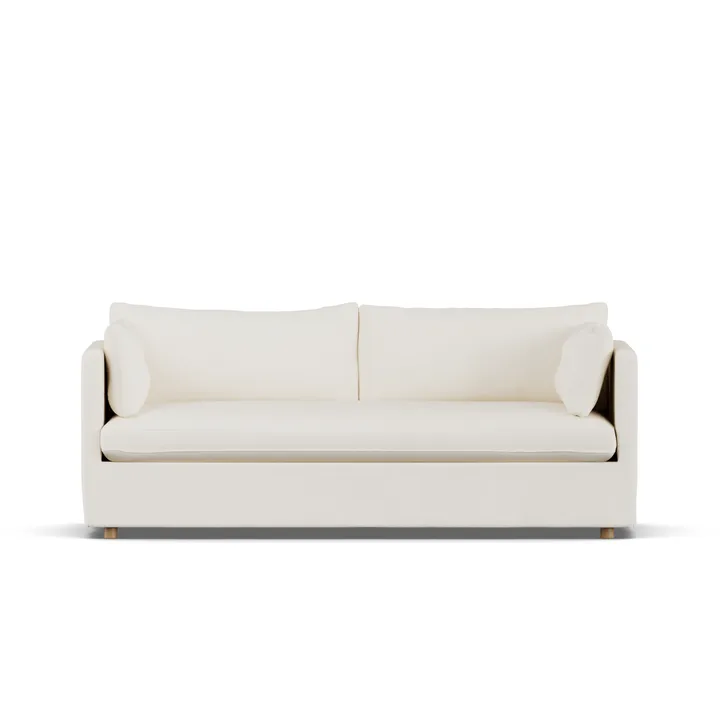 Linnevik sofa - Jump off white 1954-hvidolieret eg, 3-pers., med skørt - 1898