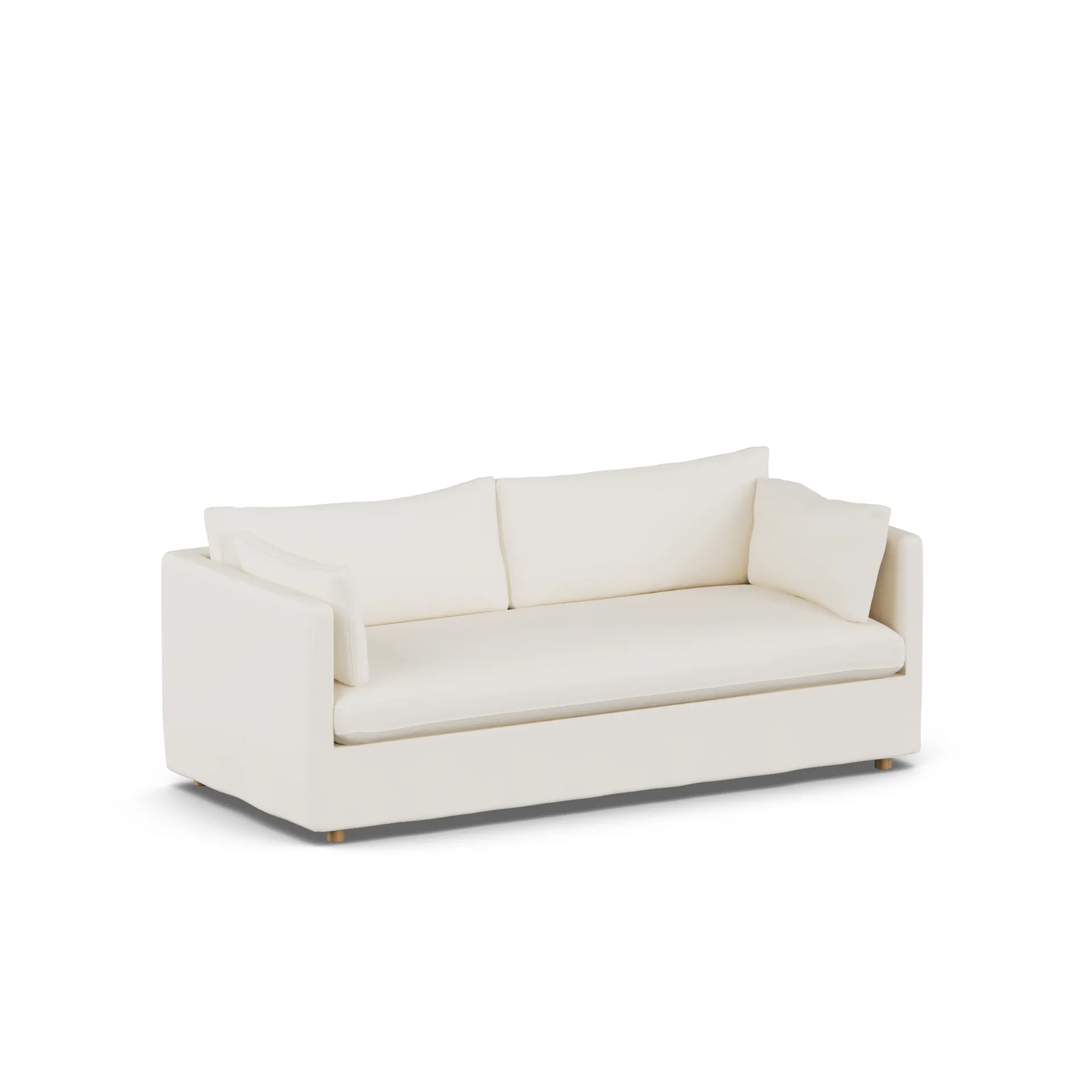 Linnevik sofa, Jump off white 1954-hvidolieret eg, 3-pers., med skørt 1898
