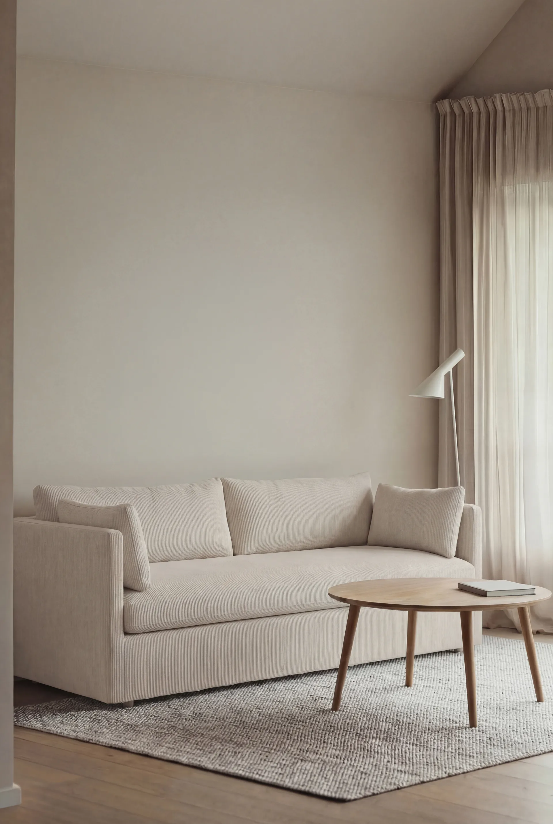 Linnevik sofa, Jump off white 1954-hvidolieret eg, 3-pers., med skørt 1898