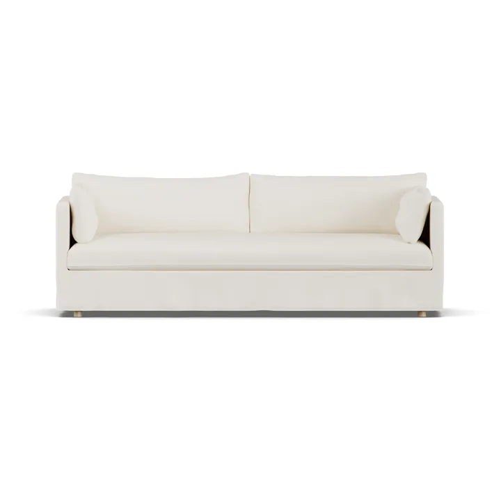 Linnevik sofa - Jump off white 1954-hvidolieret eg, 4-pers., med skørt - 1898