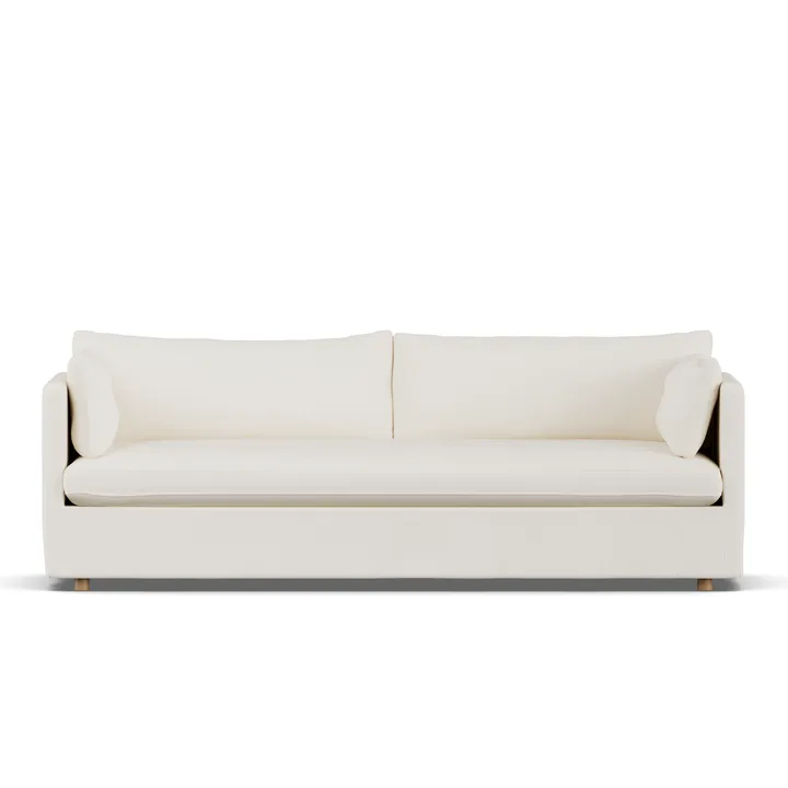 Linnevik sofa - Jump off white 1954-hvidolieret eg, 4-pers., med skørt - 1898