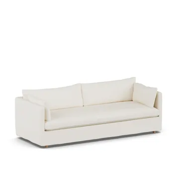 Linnevik sofa - Jump off white 1954-hvidolieret eg, 4-pers., med skørt - 1898