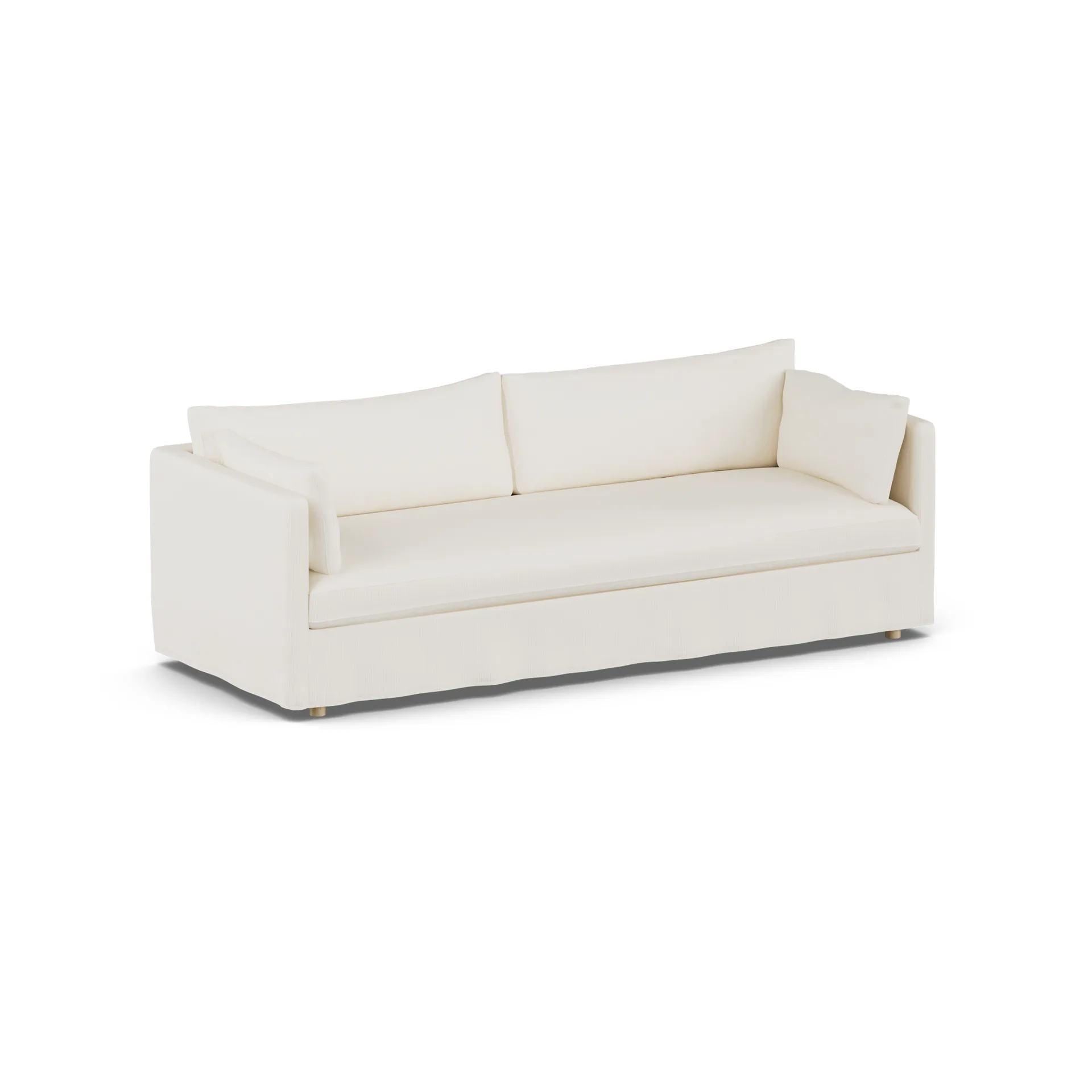 Linnevik sofa, Jump off white 1954-hvidolieret eg, 4-pers., med skørt 1898