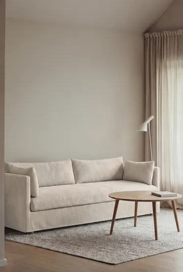 Linnevik sofa - Jump off white 1954-hvidolieret eg, 4-pers., med skørt - 1898