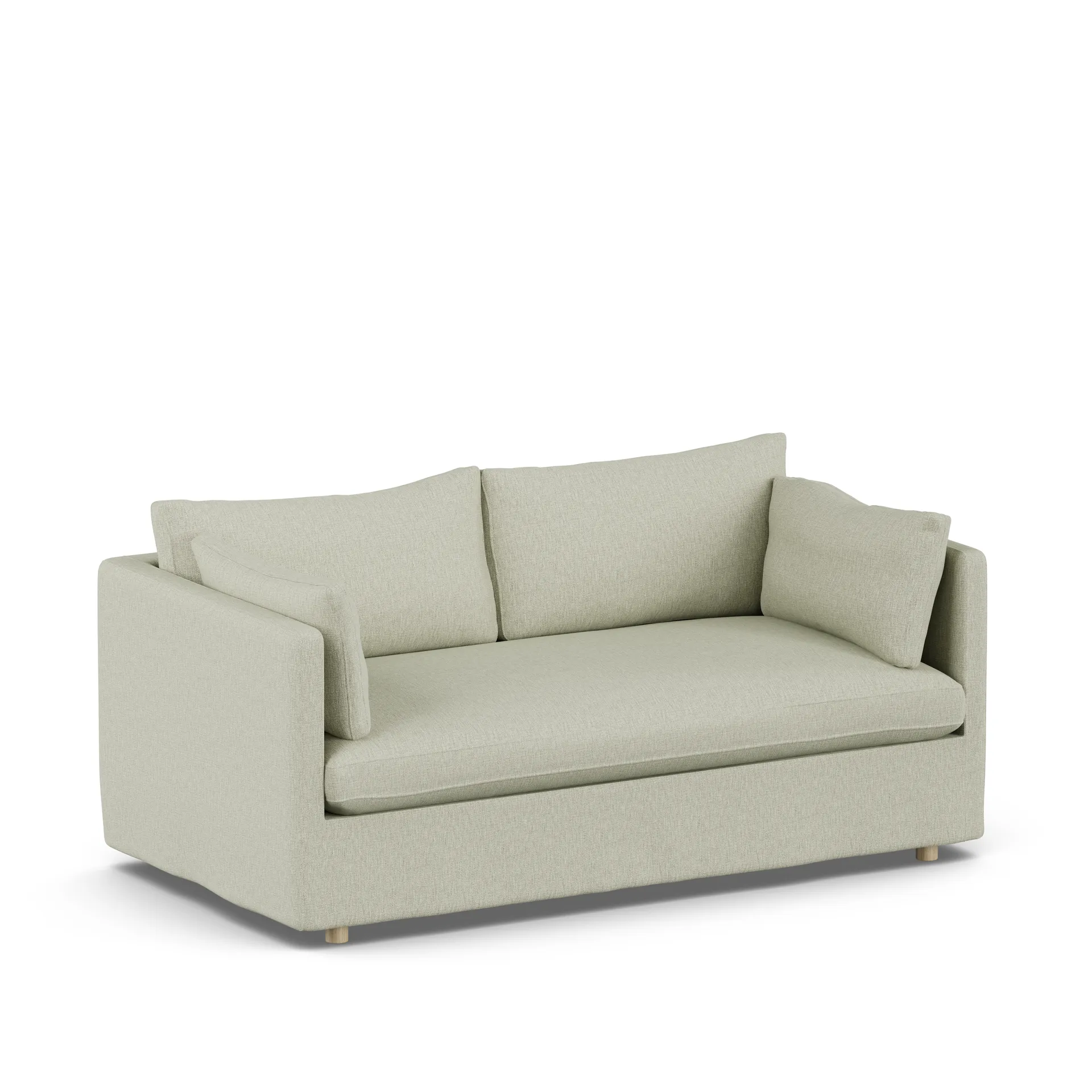 Linnevik sofa, Luiza Beige 3981-hvidolieret eg, 2-pers., med skørt 1898