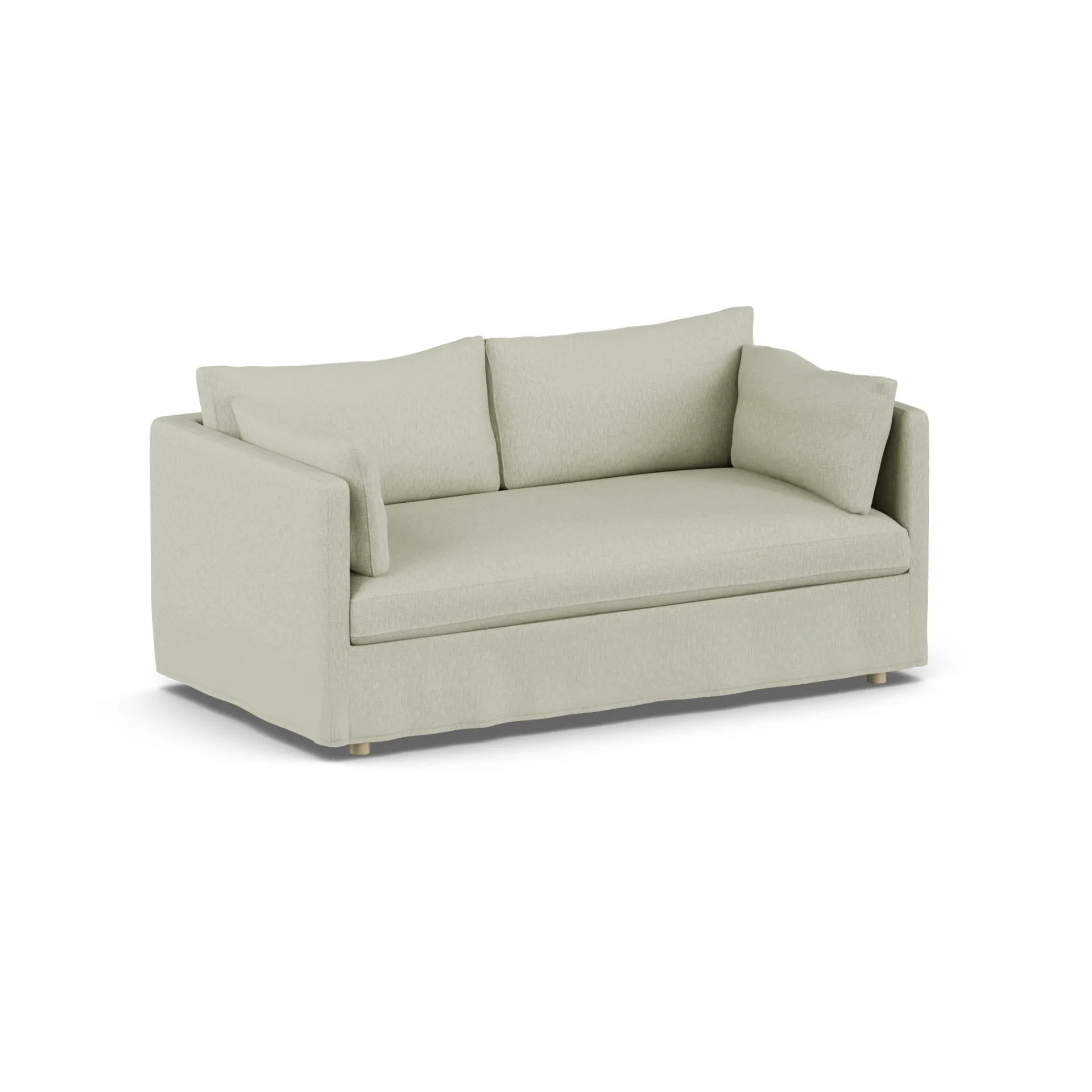 Linnevik sofa, Luiza Beige 3981-hvidolieret eg, 2-pers., med skørt 1898