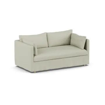 Linnevik sofa - Luiza Beige 3981-hvidolieret eg, 2-pers., med skørt - 1898