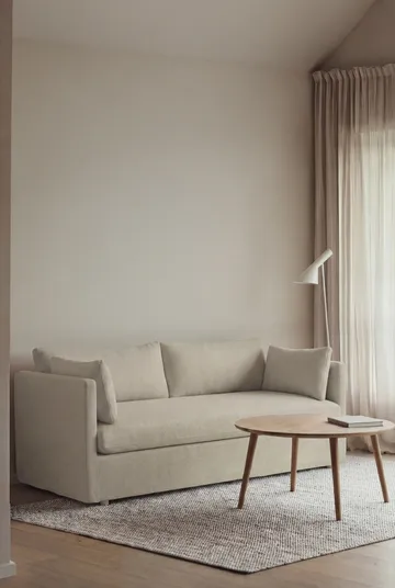 Linnevik sofa - Luiza Beige 3981-hvidolieret eg, 2-pers., med skørt - 1898