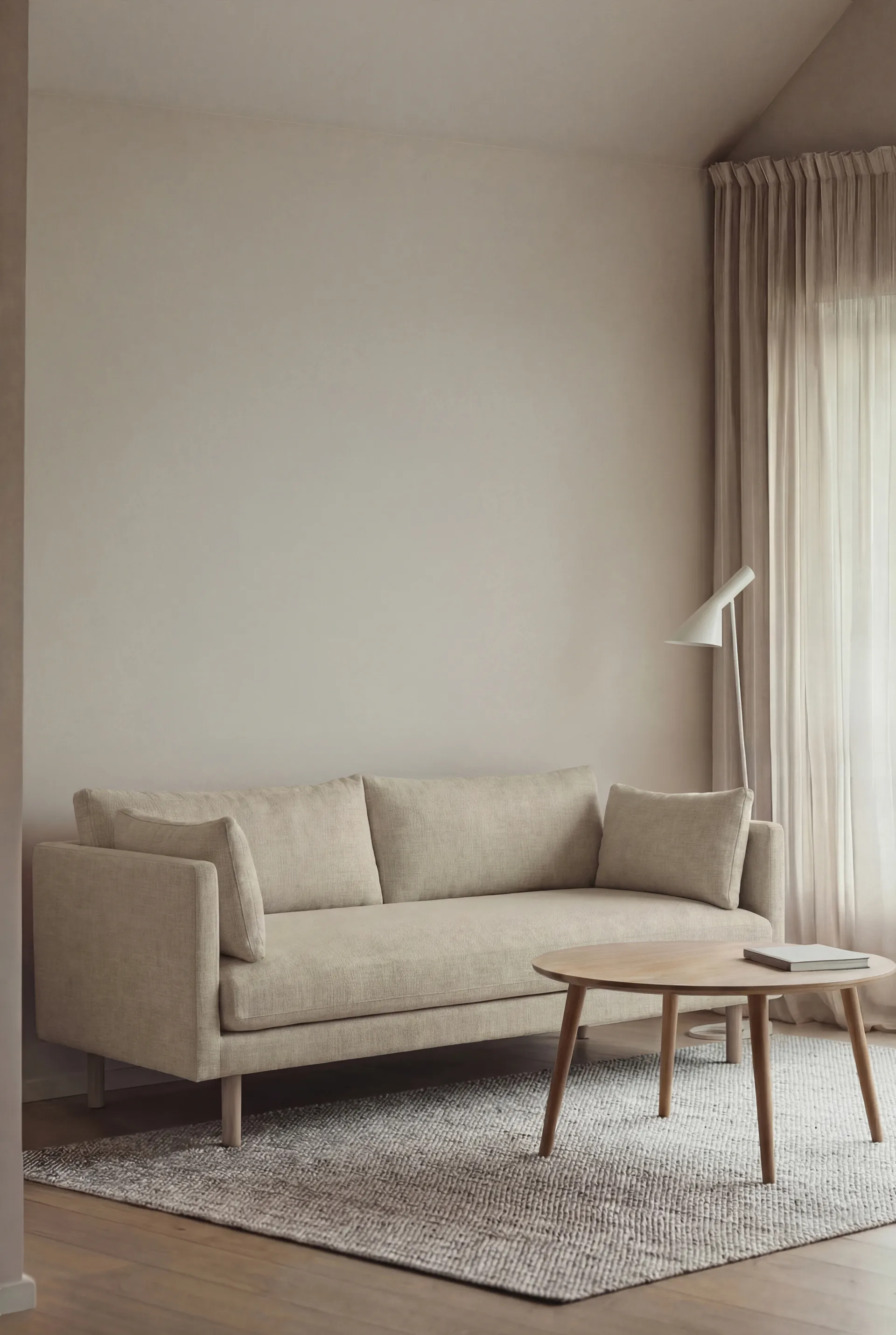 Linnevik sofa, Luiza Beige 3981-hvidolieret eg, 2-pers., uden skørt 1898