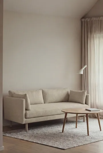 Linnevik sofa - Luiza Beige 3981-hvidolieret eg, 2-pers., uden skørt - 1898